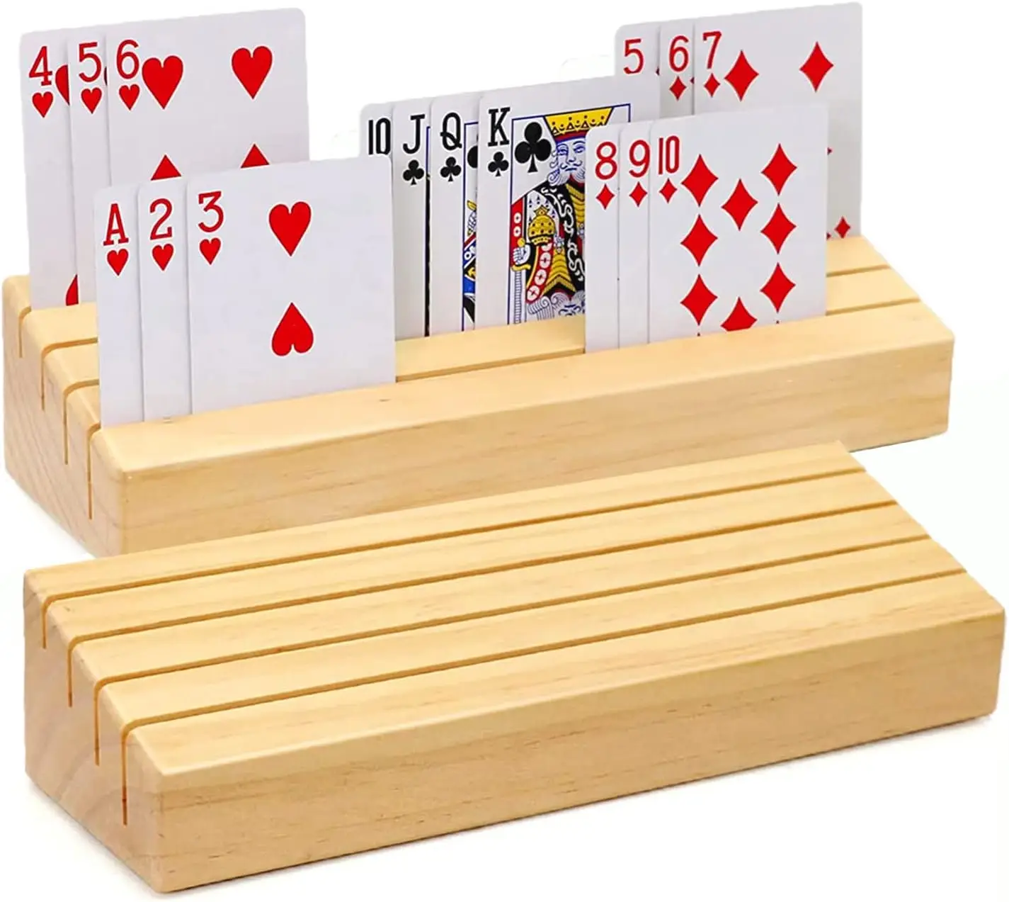 Wood Crafts Wooden Boxes Wall Signs Name Card Holder Stand  Standard Size Solid Wood Business Card Holder for Playing Card
