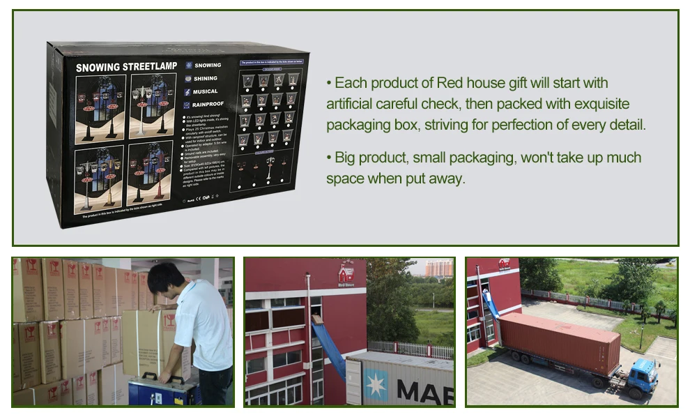 Classic Vertical laternen mit schnee Music led Christmas street lamp snow