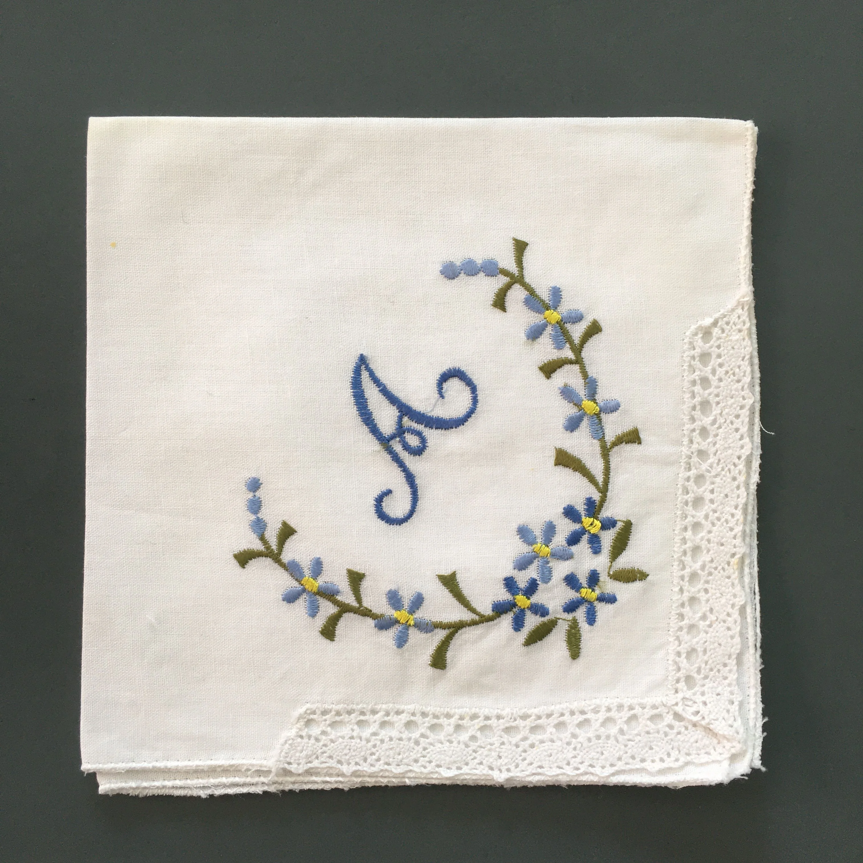 Fashion custom embroidered cotton handkerchief