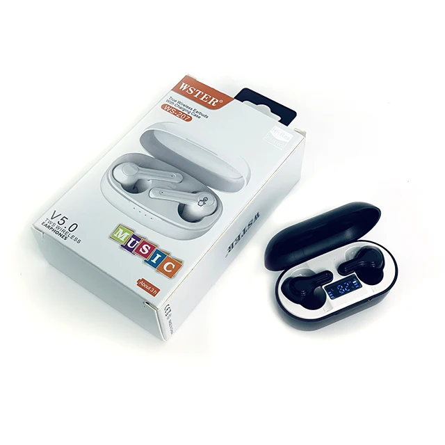 Китайские фабричные новые модели наушники-вкладыши TWS с наушники WSTER WS-207 вкладыши беспроводные
