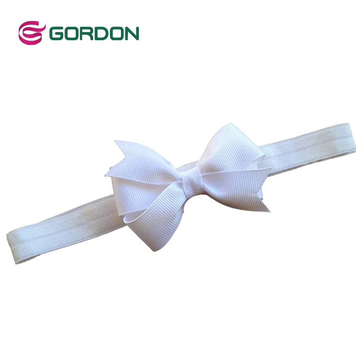 Gordon Ribbon  Colorful Elastic Headband Hairband  Hair Bow For Baby Girl With Black Strap