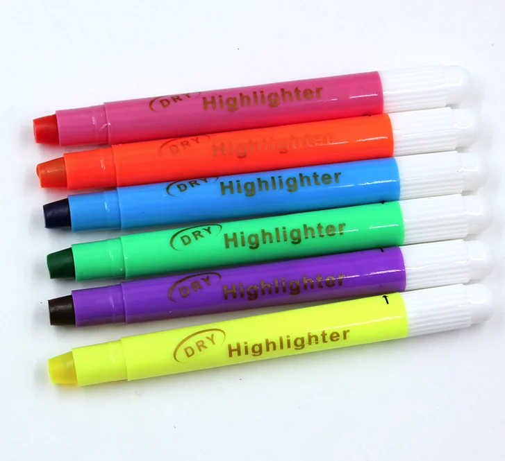 Gel highlighters solid wax highlighter stick twist solid accent pen bright neon fluorescent highlighter marker