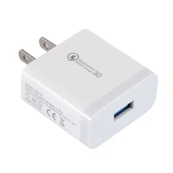 US EU Standard QC3.0 Android IOS 5V 9V 12V Mobile Phone Single Quick Charger