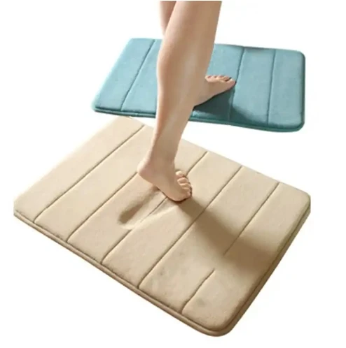 Super Water Absorption Foldable Memory Foam Bath Mat Rug Gray Bathroom non slip shower mat