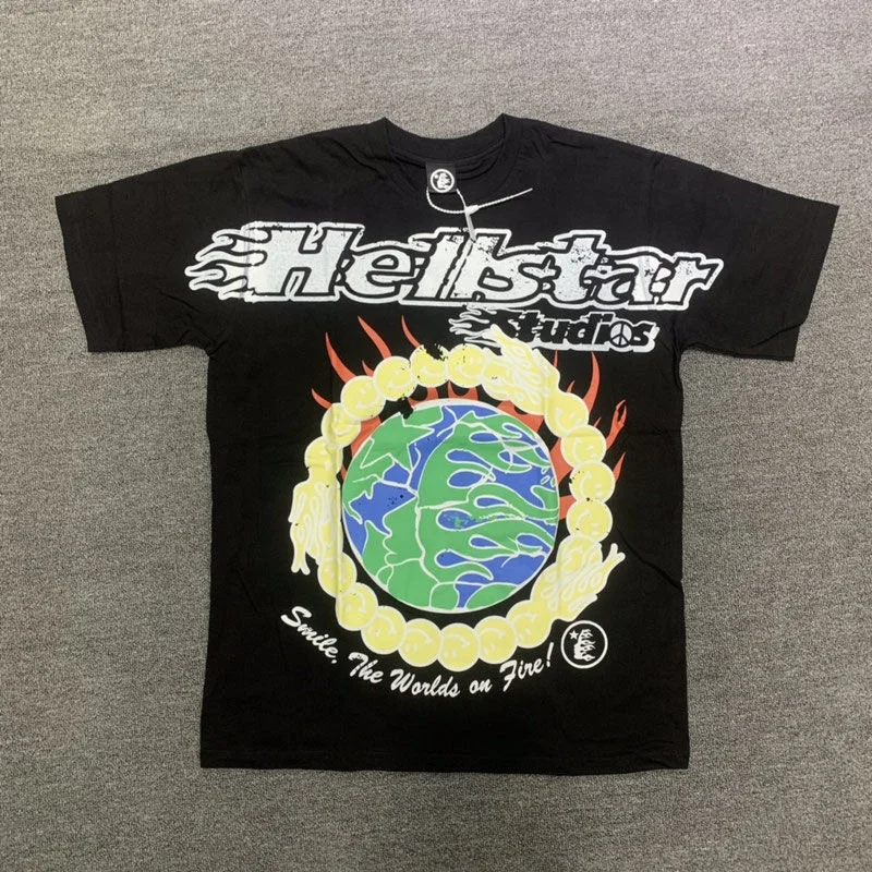 Hellstar T Shirts Heavyweight Unisex High Quality 100% Cotton Vintage Printed Short Sleeve Woman Men Hell Star T-Shirts
