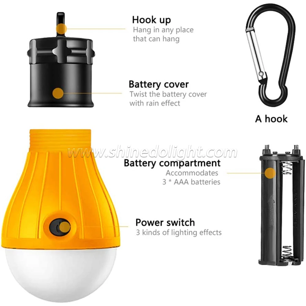 LED Portable Camping tent light bulb for emergency power outage for wilderness camping