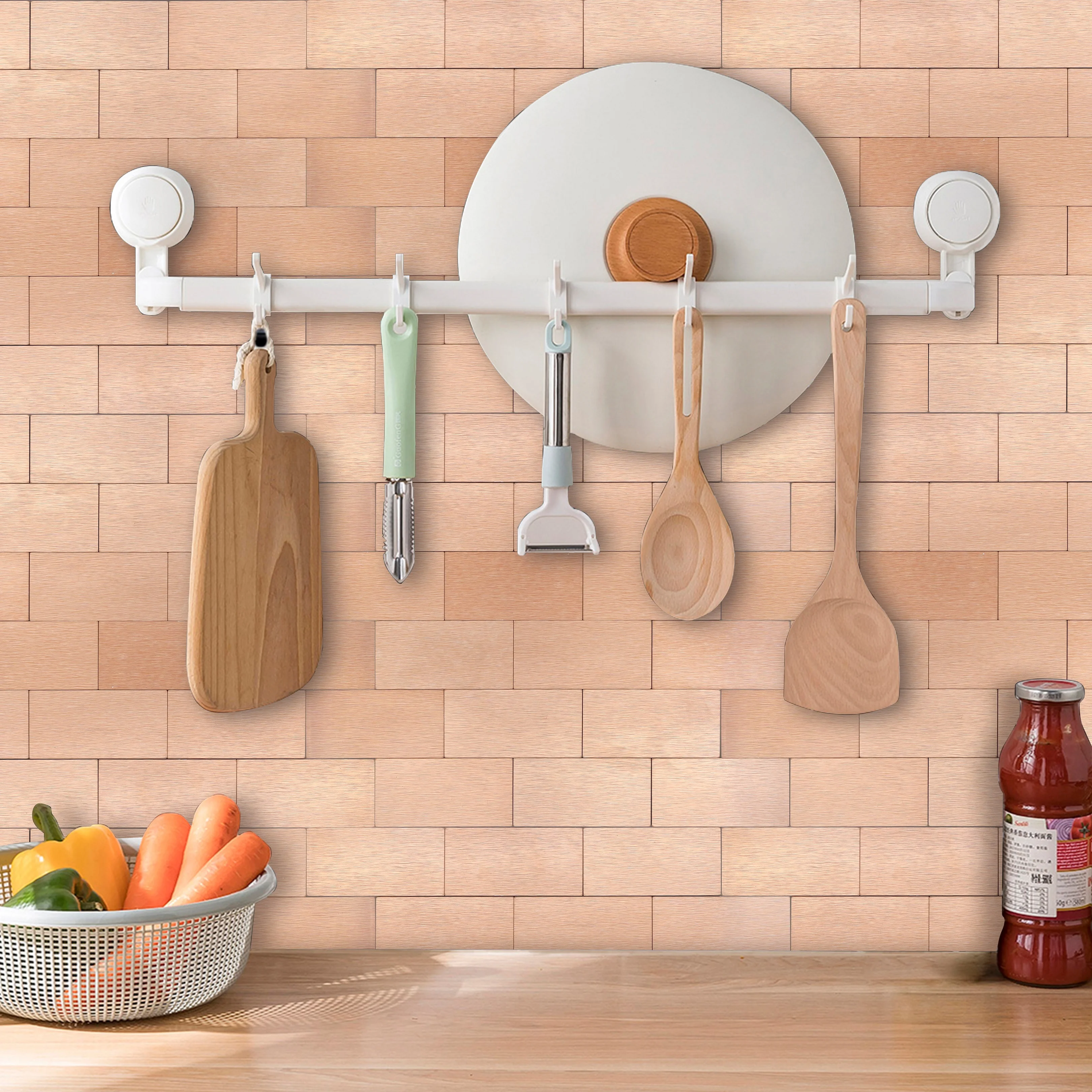 Hot Trend Design Pink Colorur Decor Idea 3D Self -stick Leather Mosiaic Easy DIY Oblong Wall Sticker