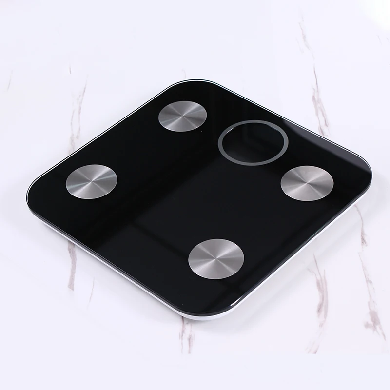 Round LCD digital private label smart bathroom scale with colorful digits