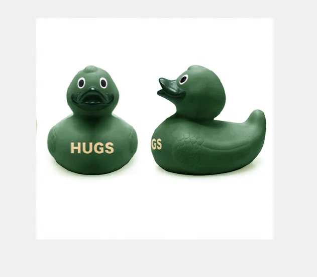 
YL144 Wholesale Cheap 8cm Floating Dark Green Bath Duck with Custom Logo imprint 