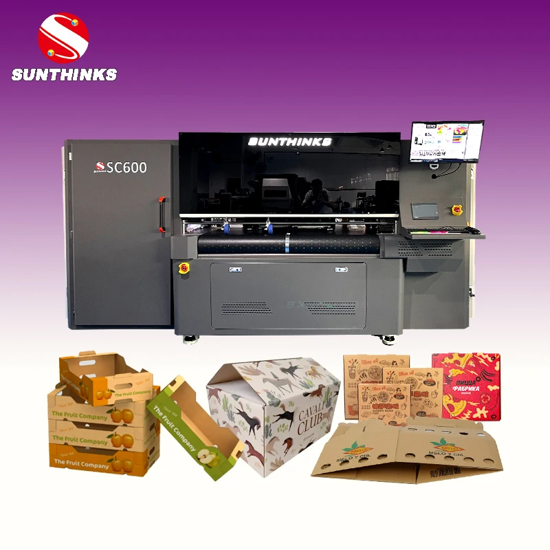 60cm Large Size Multi Colors Digital Printing Corrugated Cardboard Carton Box Digital Single Pass Printer With Auto Feeder