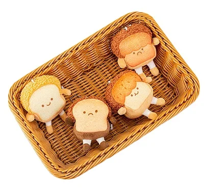 cute decorative coin wallet storage bag pendant cartoon soft simulation bread Emotional toast brooch money bag student girls kid