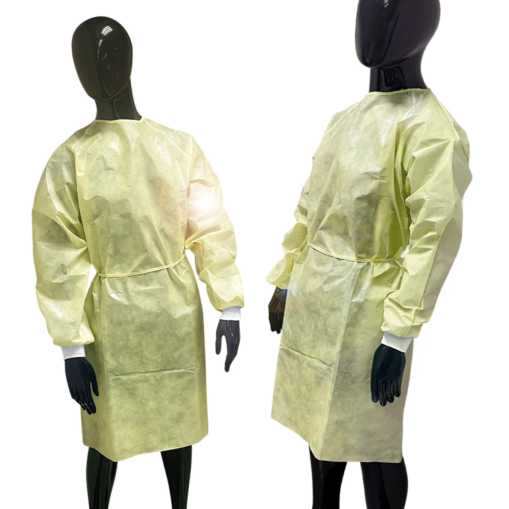 Modern Design Cheap Wholesale Non Woven Disposable White Aami Standard Level 2 Gown For Adult