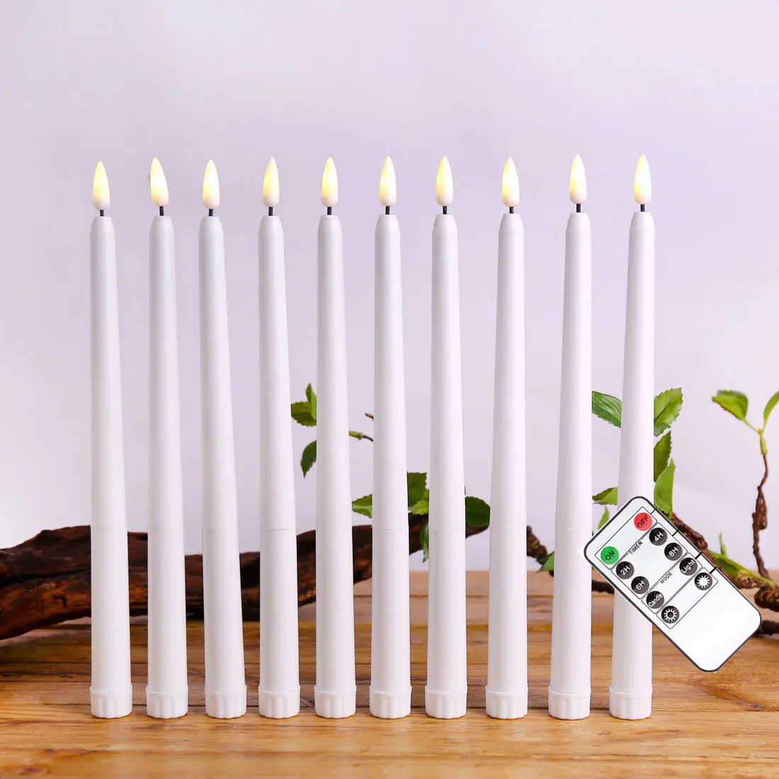 Taper led candle ivory flickering remote Taper diameter 2.4cm wedding led taper candle