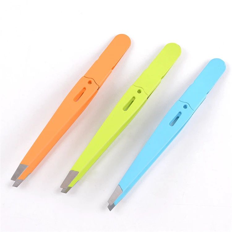 Best lady slant tip eyebrow hair tweezers plucker