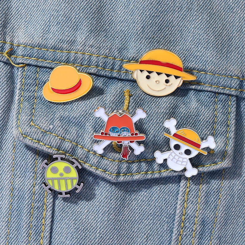 ONE PIECE Enamel Pin Ocean Adventure Anime Brooches Lapel Badge Childhood Cartoon Hat Enamel Pins