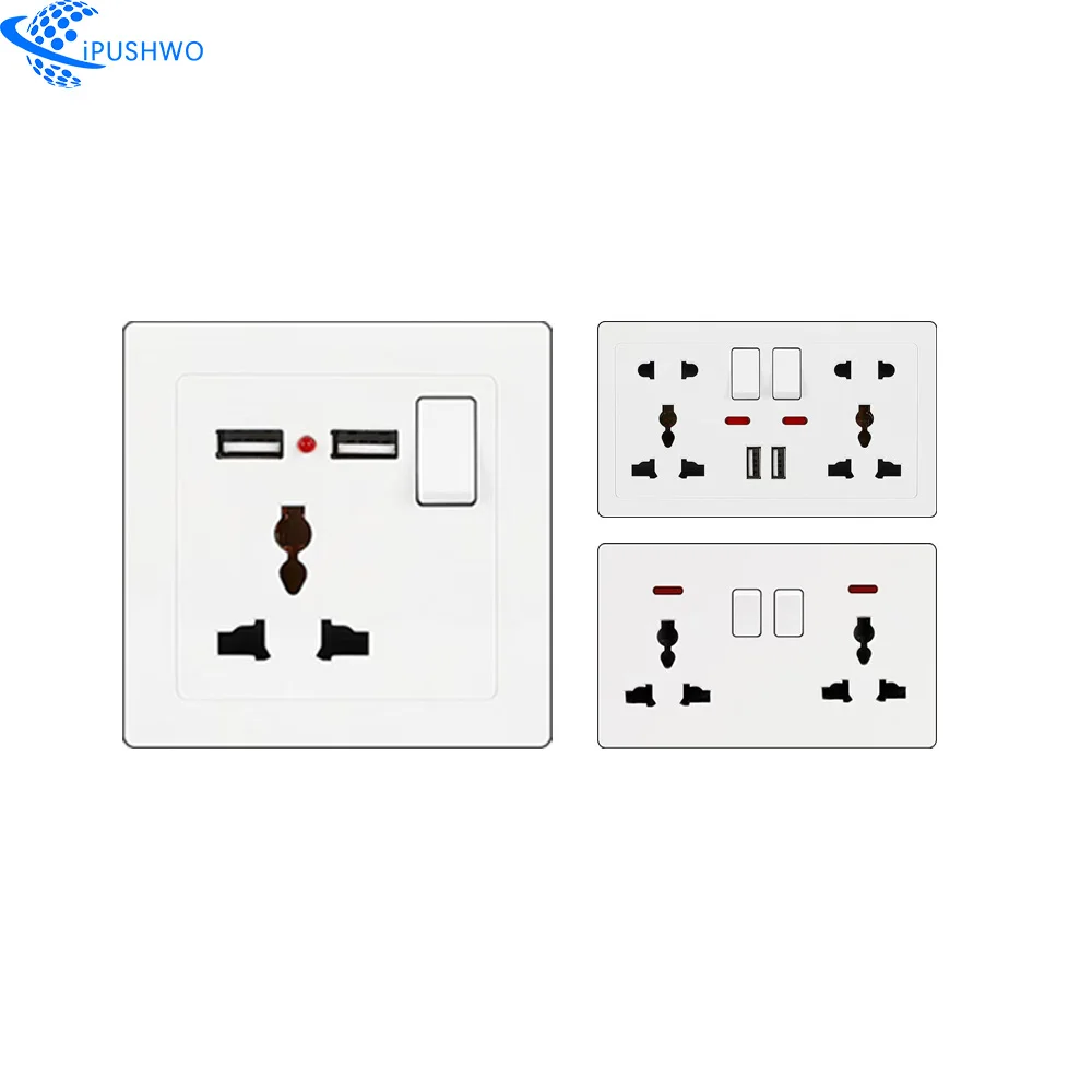 Italian WiFi Compatible 4-way 3-way Dimmer Wall Switch Socket Square Voltage 250v 10A Home Zigbee French TV PC EU Glass Material