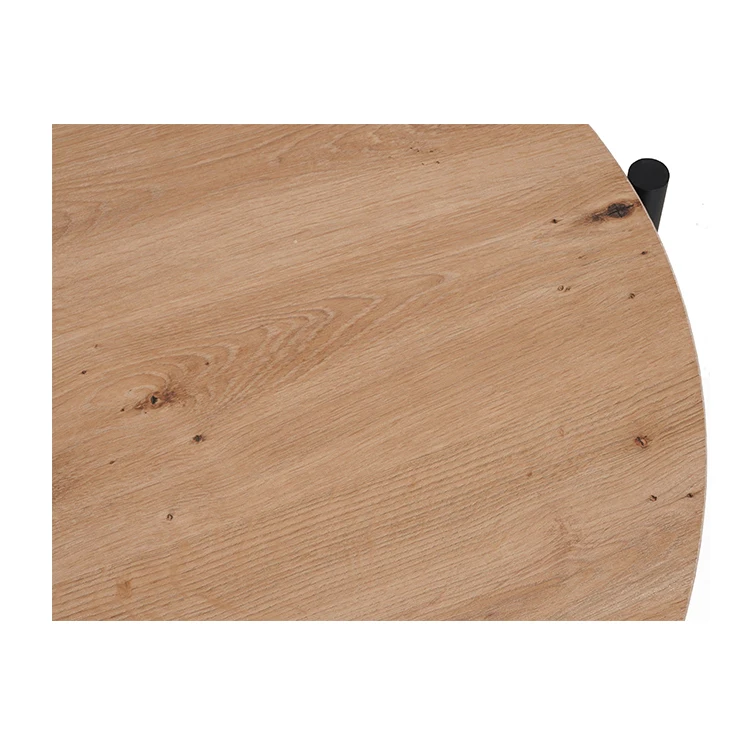 Nordic Wooden Coffee Table with Drawer Round Shaped Living Room Tea Table Melamine Coffee Tea Table