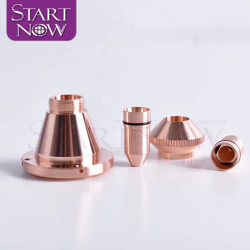 Пулевые лазерные сопла Startnow, однослойные 1,2 1,5 1,8 Калибр с крышкой и соответствующей базой, лазерная режущая насадка