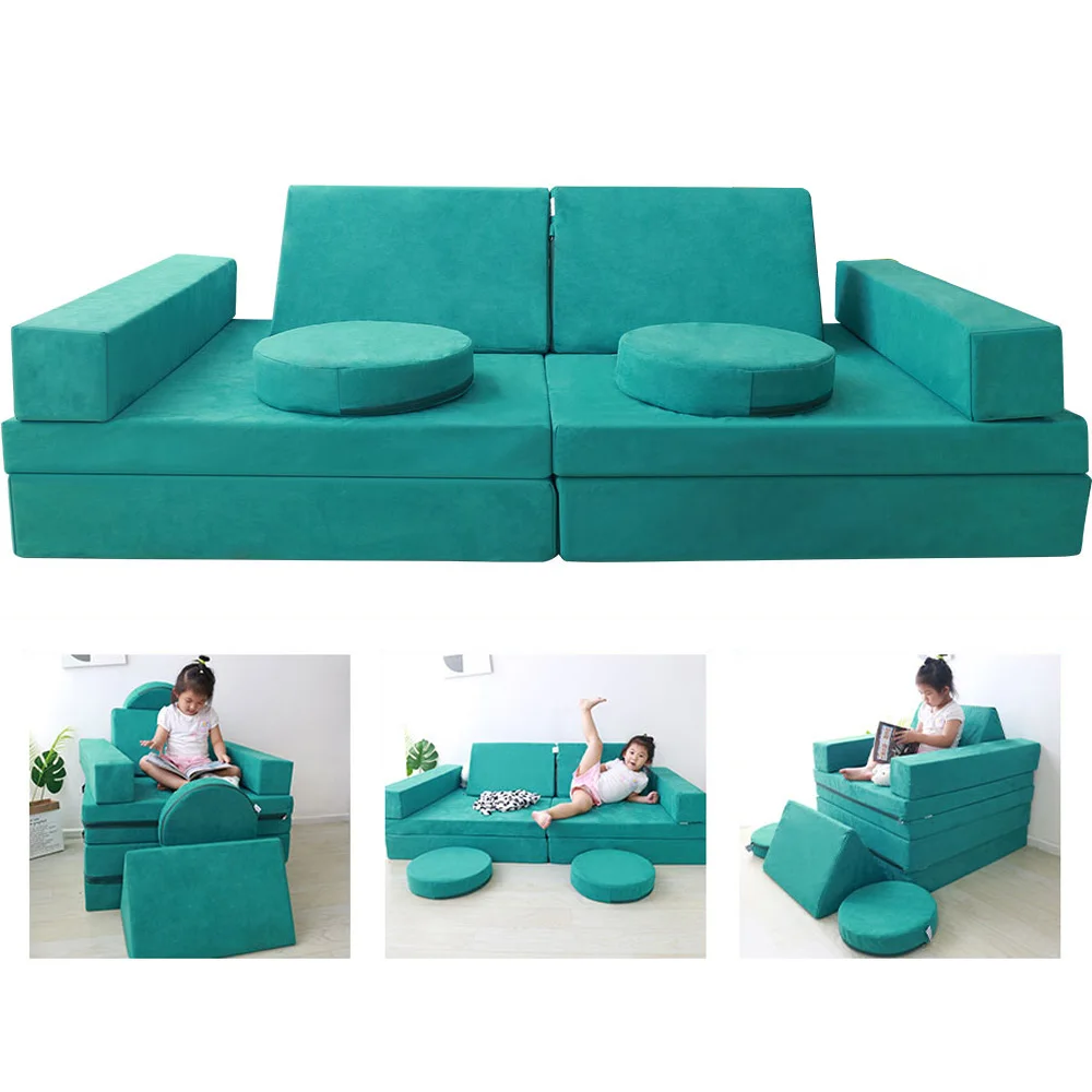 Factory Kids Creativity Soft Printing Sofa Safety Building Blocks Kids Play Couch Foam/