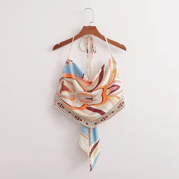 TZ6911    New 2023  European Chic Summer Design Print Tank Top + Pants Set Women Two Pieces Sets Clothing 2