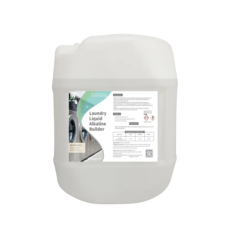 Concentrated laundry liquid alkaline builder commercial and Industrial application for hotel and hospital linen cleaning
