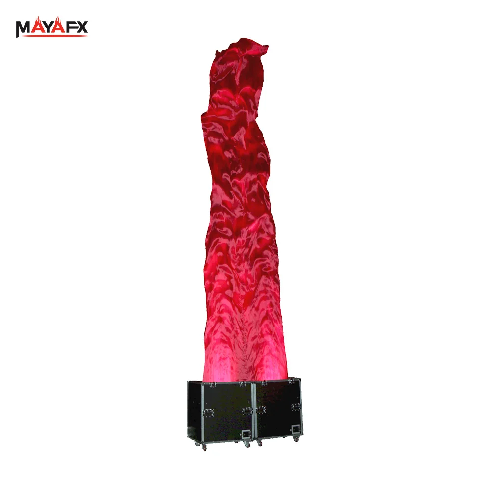 Super 6M Silk Cloth Fire Flame Light LED DJ Stage Disco Holiday  Blower 1.8m Red Electric Simulated Flame Effect Machine