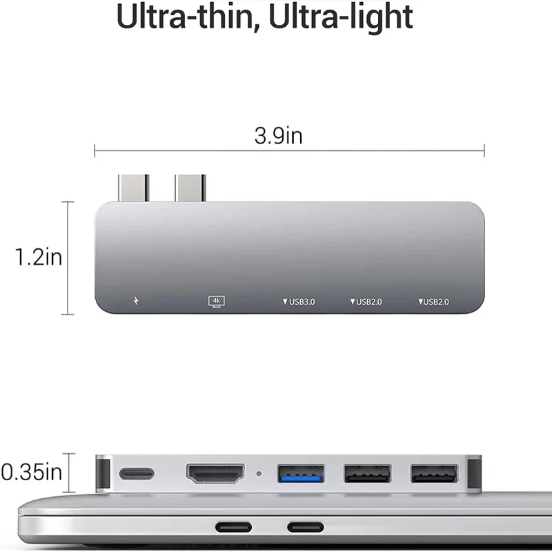 Заводская цена 5-в-1 USB C концентратор Док-Станция HDMI 4K USB3.0 + USB2.0 Type для компьютера ноутбука
