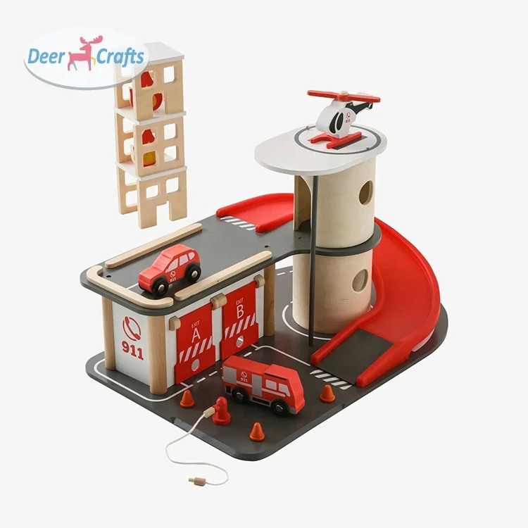 New creative design children slot toy wooden parking garage toy for sale DB04106