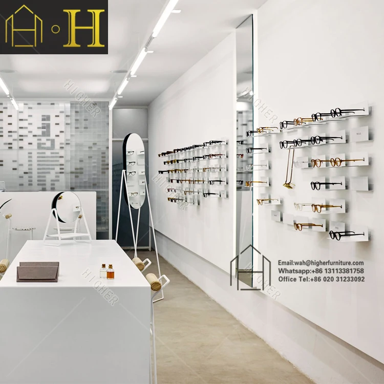 Best Selling eyeglasses display case On Glasses Mirror Display Floor Stand with Lockable Wheels