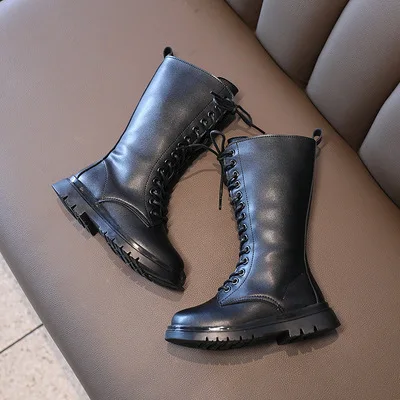 Nian OEM Sapatos Desportivos British Style Lightweight Over Knee Girls Dress Show Child Boots