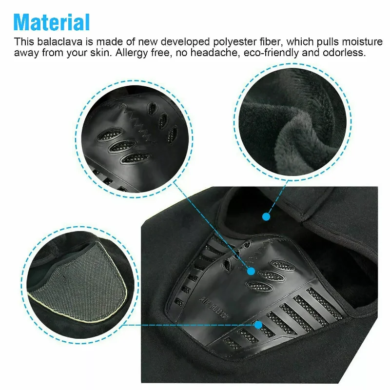 Winter Full Face cover Thermal Face Mask Tough Headwear Fleece Balaclava Ski Mask with Breathable Air Vents
