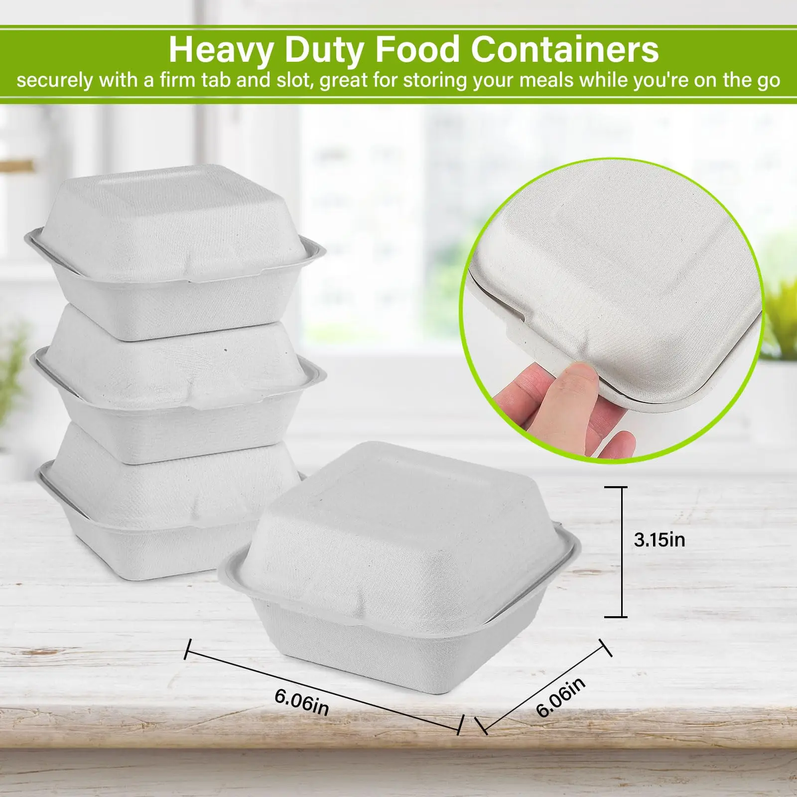 Custom Disposable Food Grade Burger Box Clamshell Food Containers White Burger Cute Lunch Box