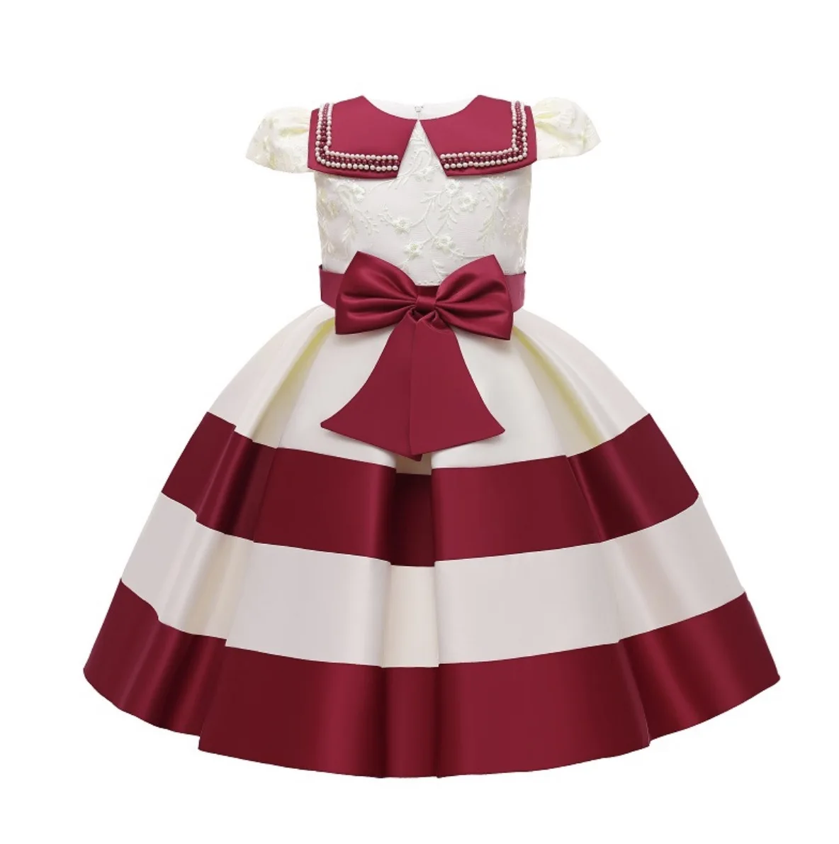 The unique design of the birthday evening bow tie children princess children dress satin dress for girls Christmas party