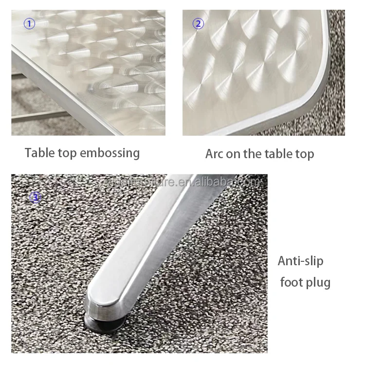 Tavern restaurant coffee shop Aluminum alloy table folding convenient dining table courtyard leisure barbecue small round table