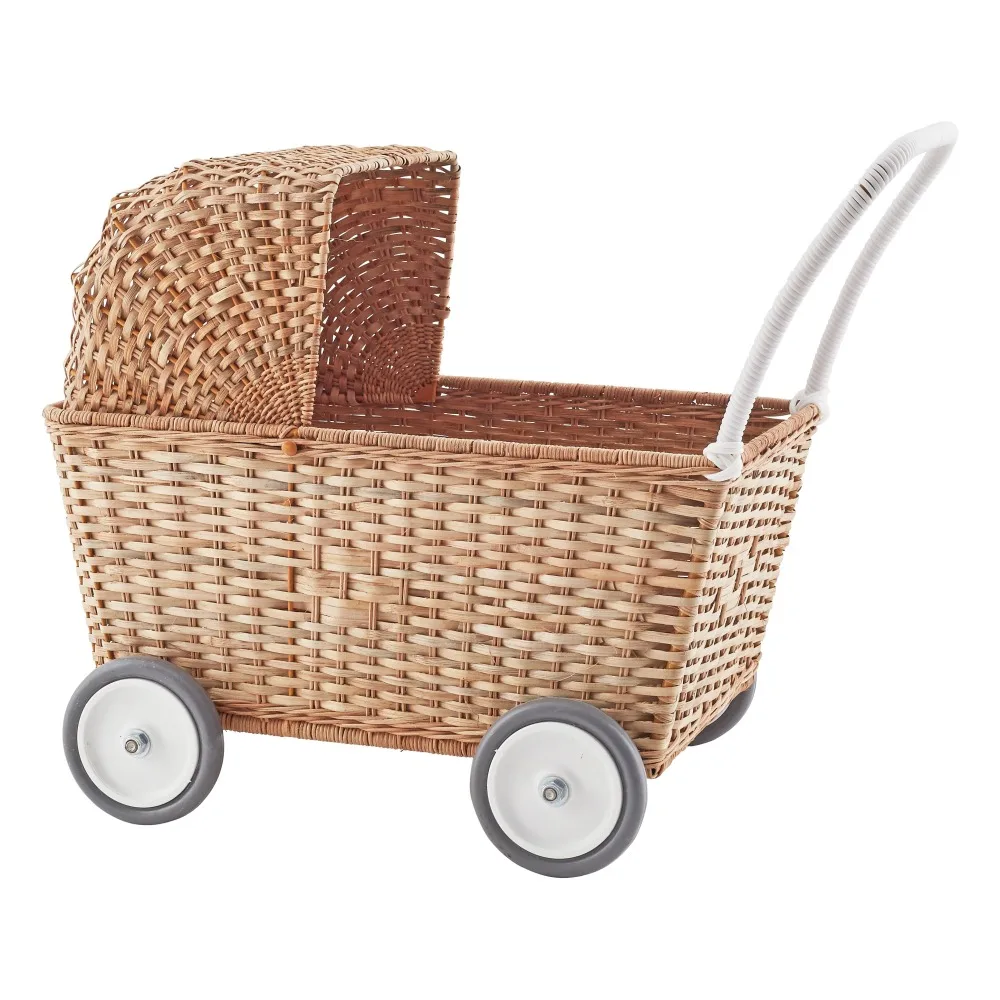 Handicraft Rattan Baby trolleys For Storage Walking
