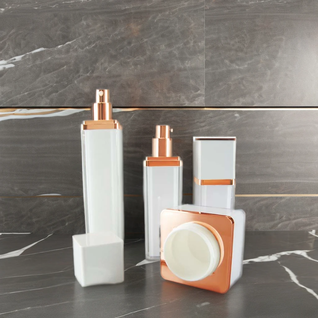 Custom White 50ml 30ml 60ml 100ml Plastic Cosmetic Bottles Empty Shower Pump Gel Serum Shampoo Jar Foam Spray Set