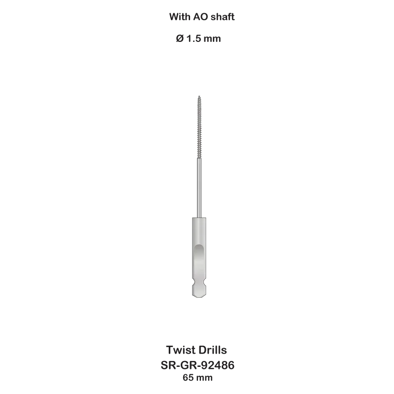 Pakistan Manufacturing Surgical Instruments Twist Drills With AO Shaft