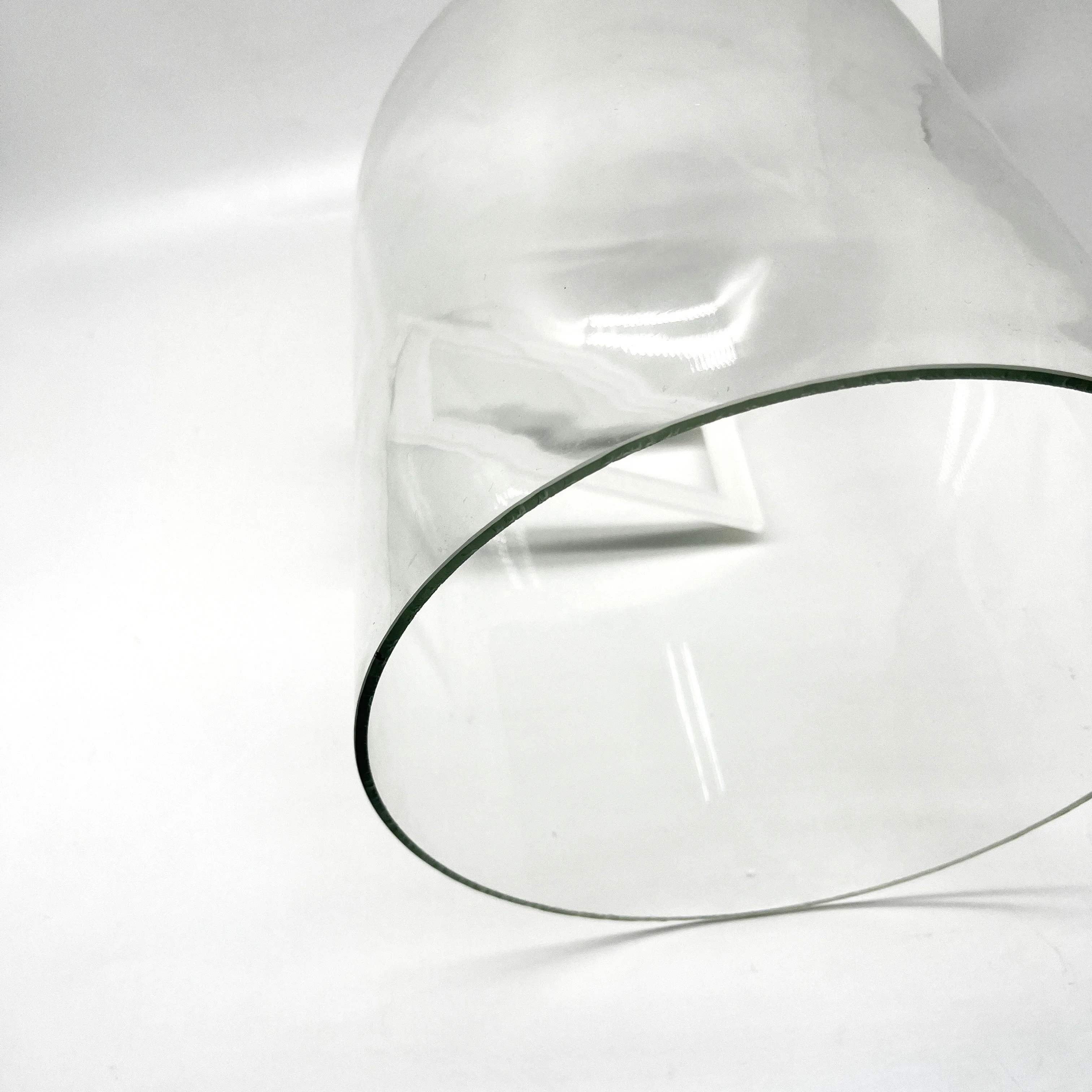 WTEM Hot Bending Curved Glass Clear Custom Toughened Fine Polished Edge For Dining Tables