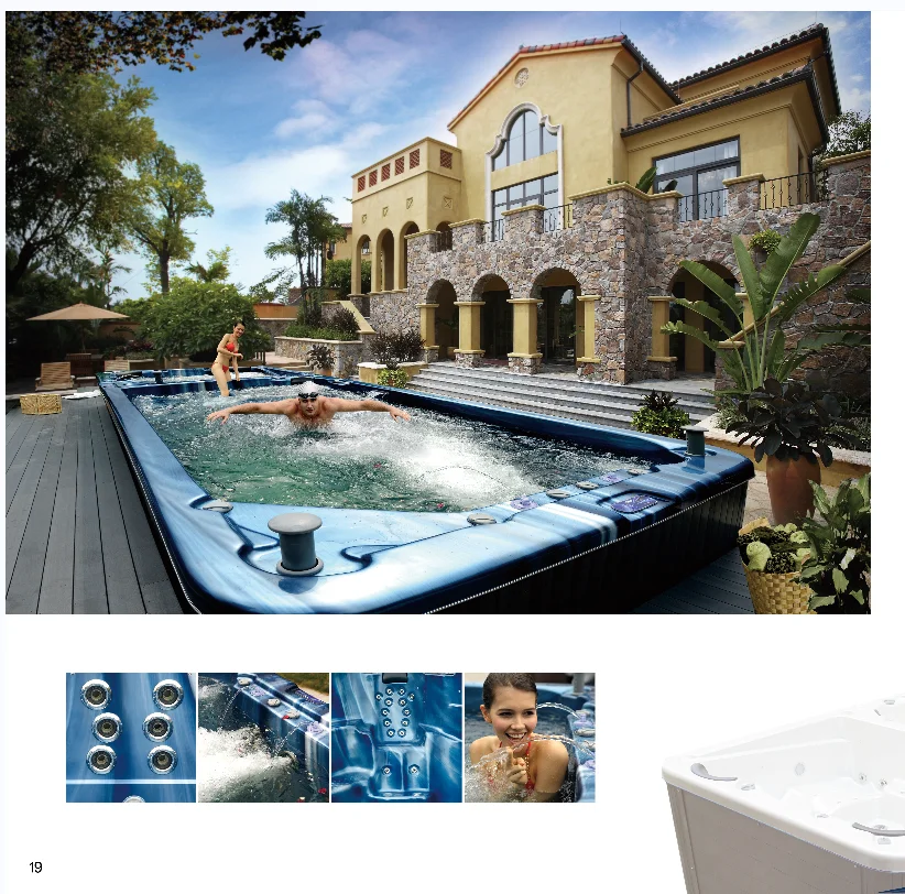 Outdoor Swim Pool Massage Whirlpool Endless Swim Spa