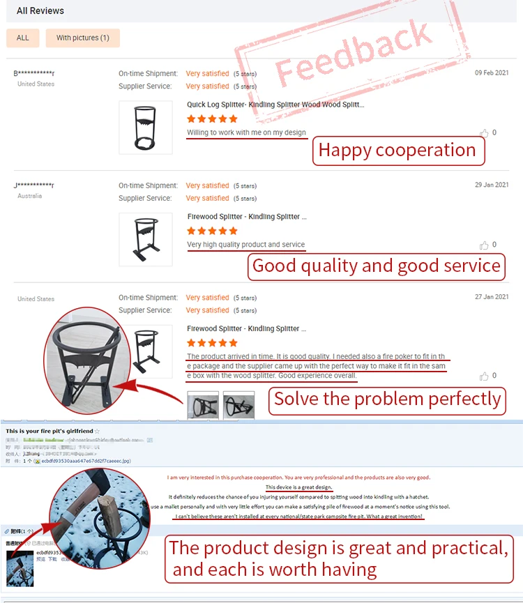 US & UK patent high-carbon steel manual log splitter wedge