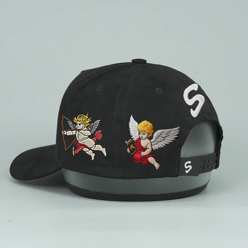 wholesale Factory custom high quality Gorras 5 Panel embroidered suede baseball cap