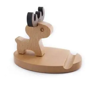 2023 New beech mobile phone base activity gift desktop mobile phone stand Wooden animal mobile phone stand
