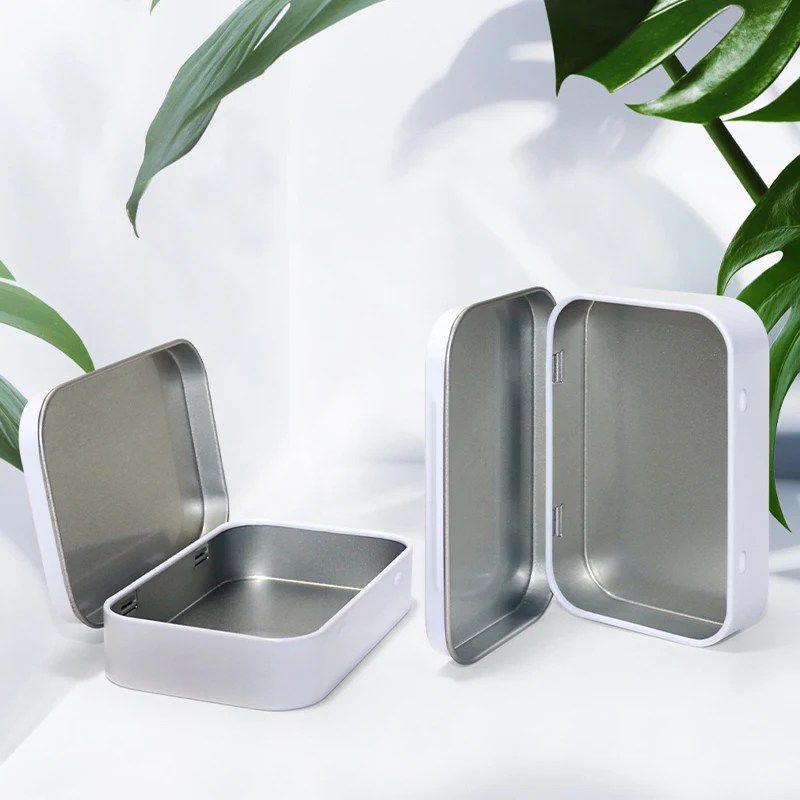Rectangle small square Candy tin case Child Resistant Hinged tin box Packaging Custom Printing metal mint Tins box