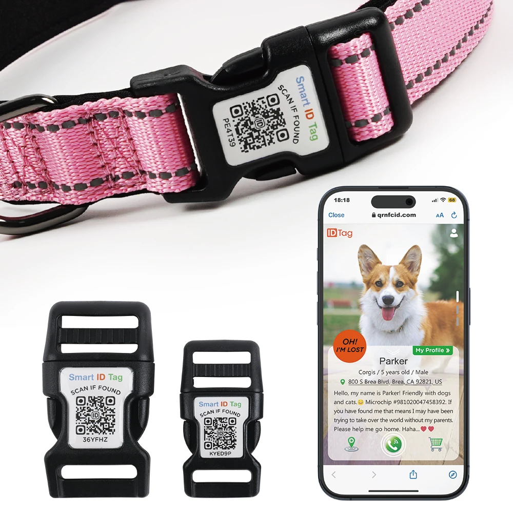 Adjustable Custom QR Code Dog Collar and Harness Set Safe Pet ID Leash with Digital Identification for Cats of All Breeds