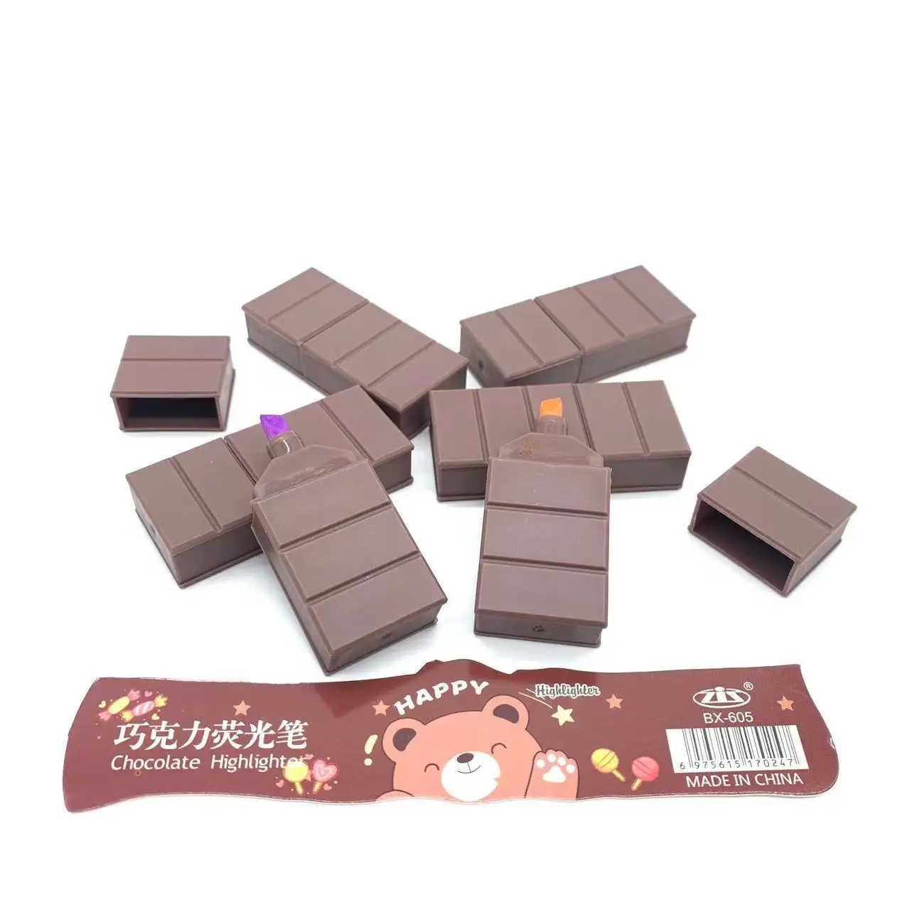 2024 Mini Chocolate Shaped Gift Highlighter Marker Pen for Kids Stocking Stuffers