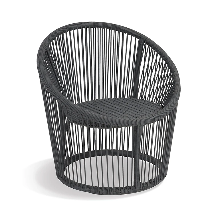 Wholesale Nordic Modern Terrace Leisure Armchair Lounge Rope Chairs for Patio Cafes and Restaurants