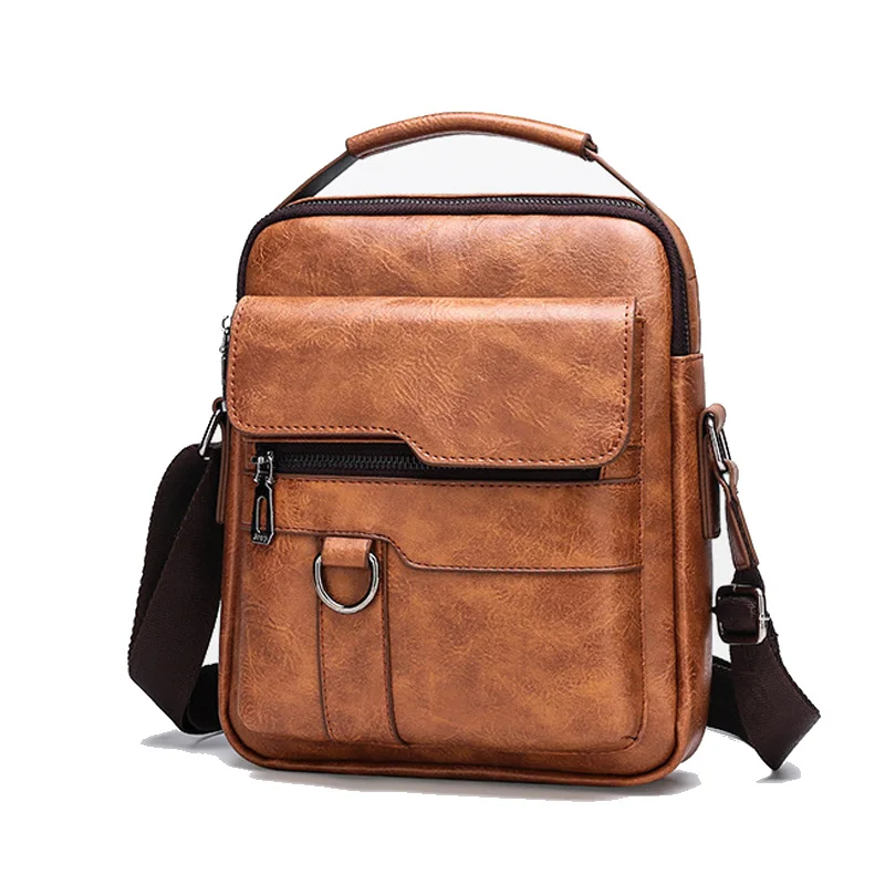 Custom shoulder bag for man leather messenger casual crossbody bag male small business handbag