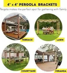 Custom Heavy Duty Metal Wood DIY Pergola Bracket Wooden Pergola Brackets Base Kit Gazebo Hardware Kits