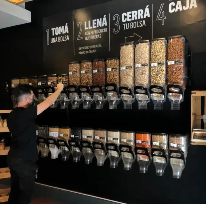 plastic gravity bin dispensadores de granos grain dispenser for bulk foods