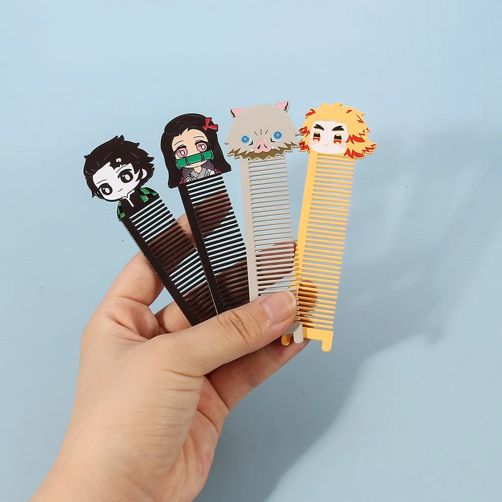 (Wholesale)Anime Demon Slayer Metal stainless steel hair comb For makeup